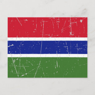 Carte Postale Drapeau Gambie griffé