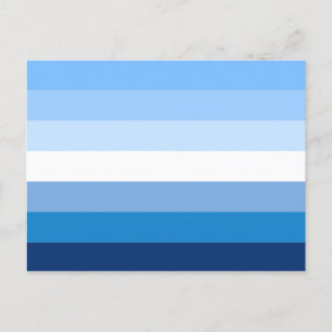 Carte Postale Drapeau Gay Male Pride (bleu)