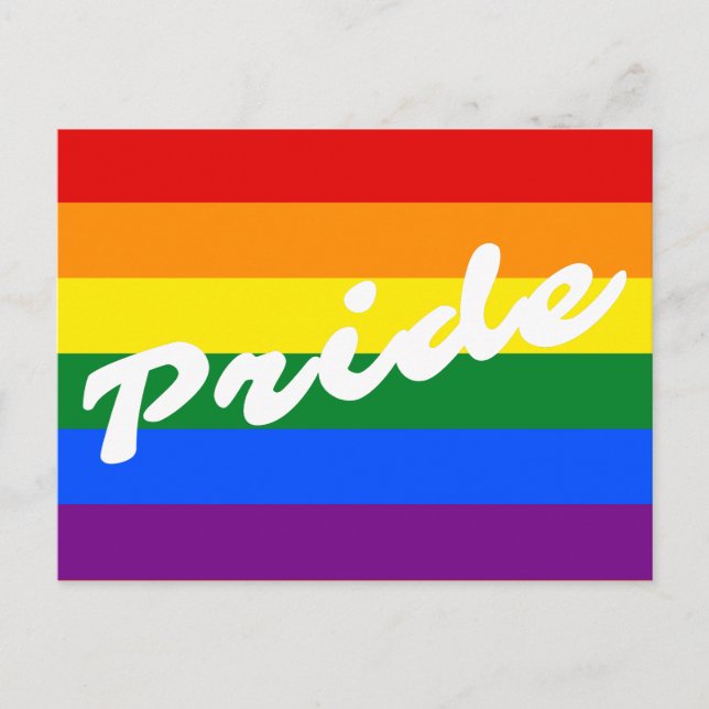 Carte Postale Drapeau Gay pride arc-en-ciel 6 bandes LGBT (Devant)