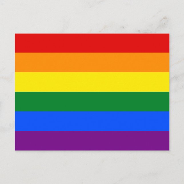 Carte Postale Drapeau Gay pride arc-en-ciel LGBT (Devant)