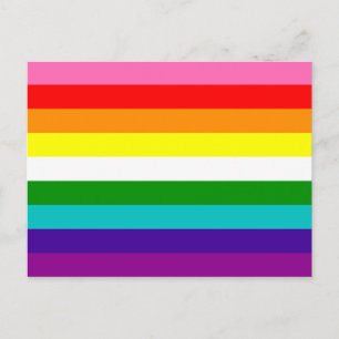 Carte Postale Drapeau gay pride avec 9 bandes