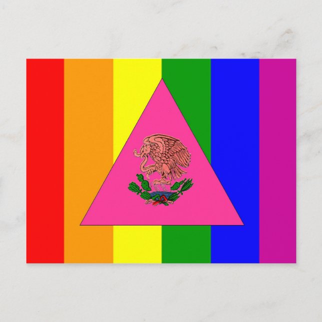 Carte Postale Drapeau Gay pride mexicain (Devant)