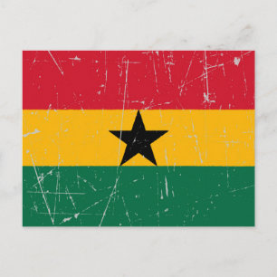Carte Postale Drapeau Ghana griffé