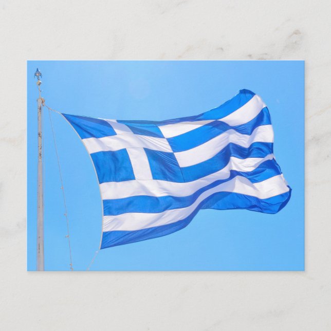 Carte Postale Drapeau grec à Athènes (Devant)