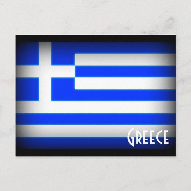 Carte Postale Drapeau Grèce Foncé (Devant)