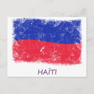 Carte Postale Drapeau Grunge Haiti