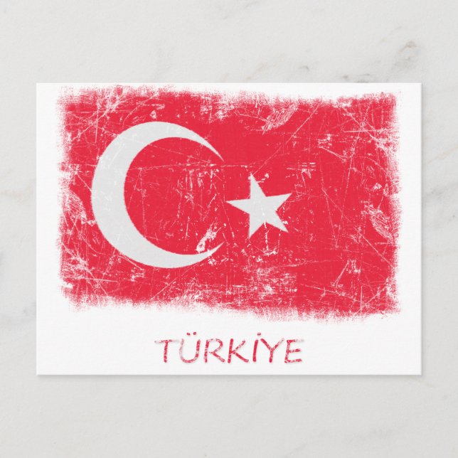Carte Postale Drapeau Grunge Turkey (Devant)