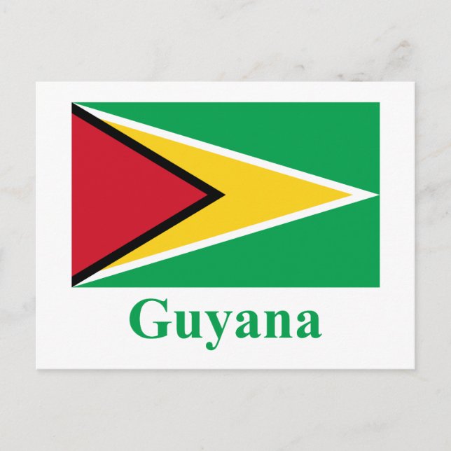 Carte Postale Drapeau Guyana avec nom (Devant)
