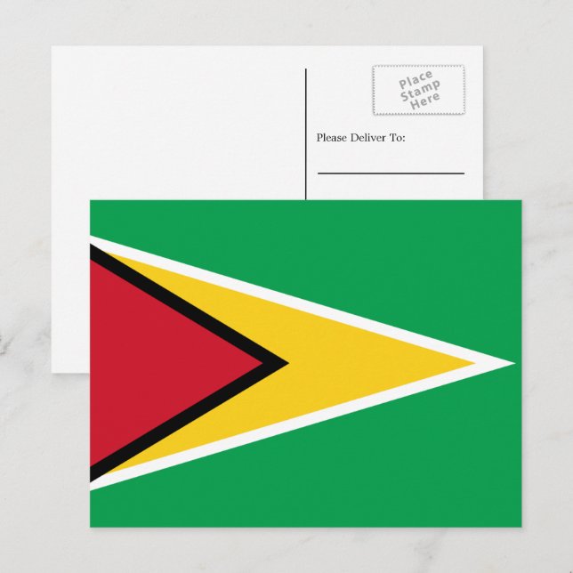 Carte Postale Drapeau guyanais, Drapeau guyanais (Devant / Derrière)
