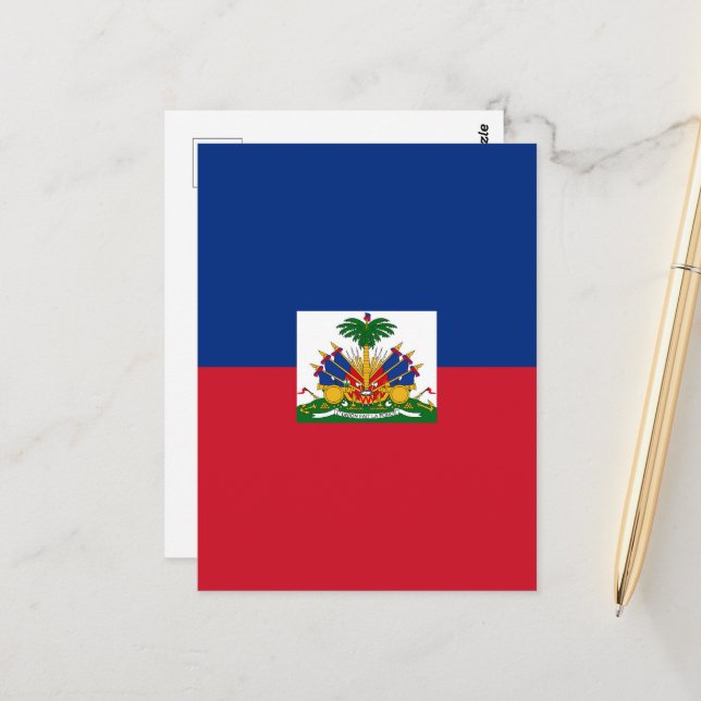 Carte Postale Drapeau Haïti (Devant/Arrière en situation)