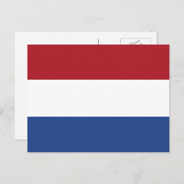 Carte Postale Drapeau hollandais, Drapeau de Pays-Bas (Devant / Derrière)