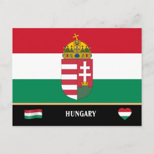 Carte Postale Drapeau hongrois & Voyage de pays Hongrie / Hongri