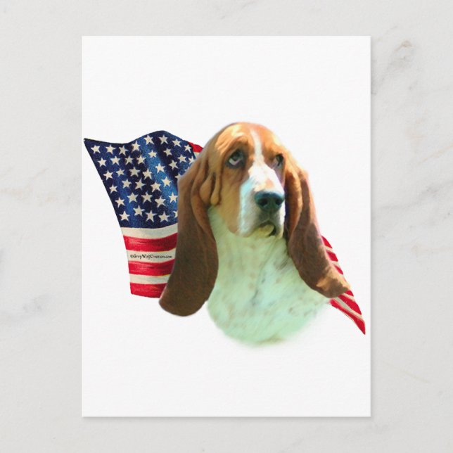 Carte Postale Drapeau Hound Basset (Devant)