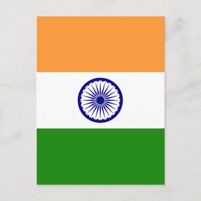 Carte Postale Drapeau Indien - Image de haute qualité (Devant)