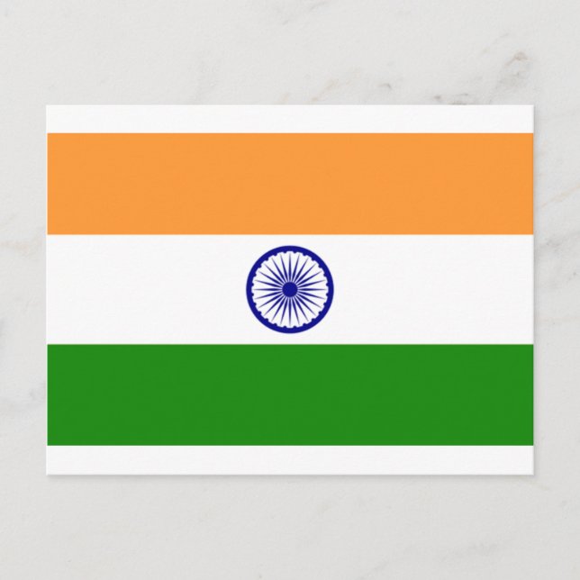 Carte Postale Drapeau indien "Tiranga " de bonne couleur (Devant)