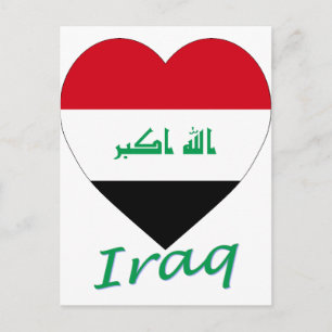 Carte Postale Drapeau Irak coeur