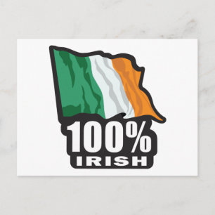Carte Postale Drapeau irlandais à 100 %