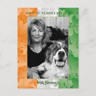 Carte Postale Drapeau irlandais de la Saint Patrick : cadre phot