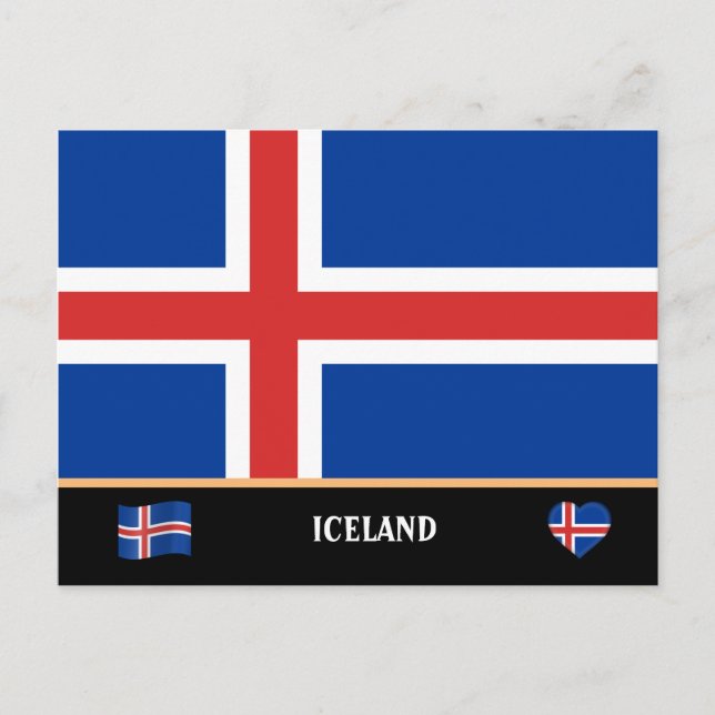 Carte Postale Drapeau islandais & voyage en Islande / Islande (Devant)