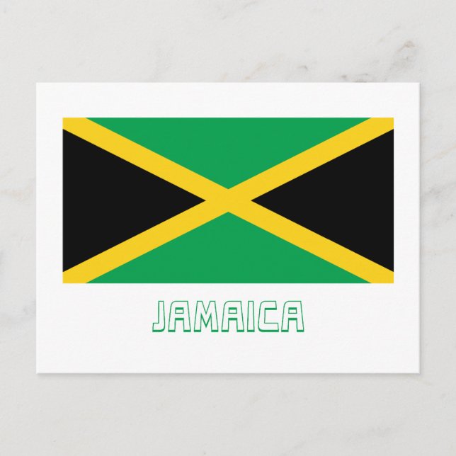 Carte Postale Drapeau Jamaïque avec nom (Devant)