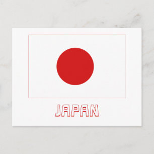 Carte Postale Drapeau japonais avec nom