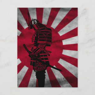 Carte Postale Drapeau japonais samouraï