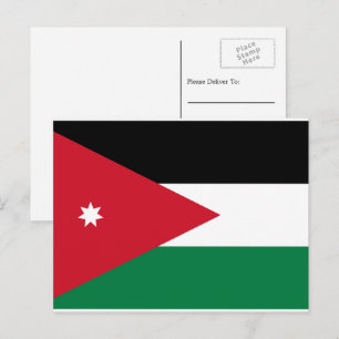 Carte Postale Drapeau jordanien, Drapeau de la Jordanie