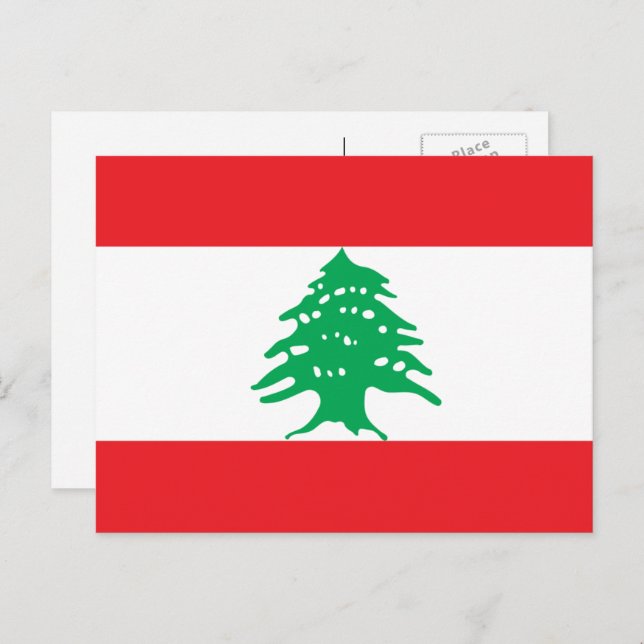 Carte Postale Drapeau libanais, Drapeau du Liban (Devant / Derrière)