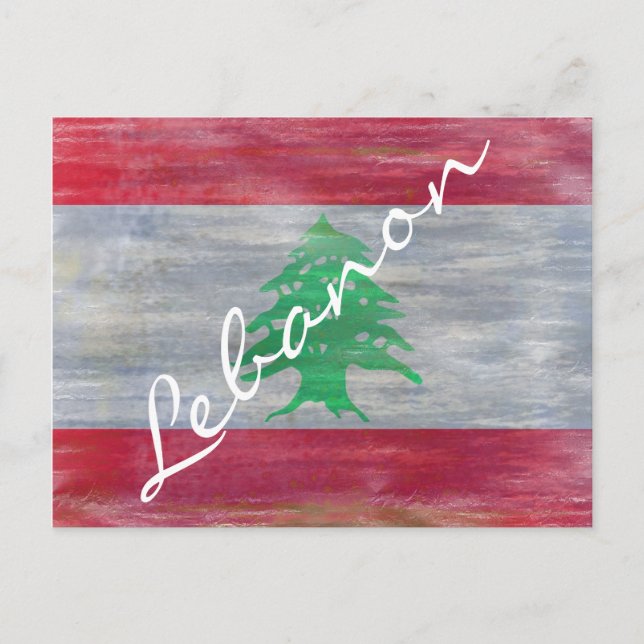 Carte Postale Drapeau libanais en détresse (Devant)