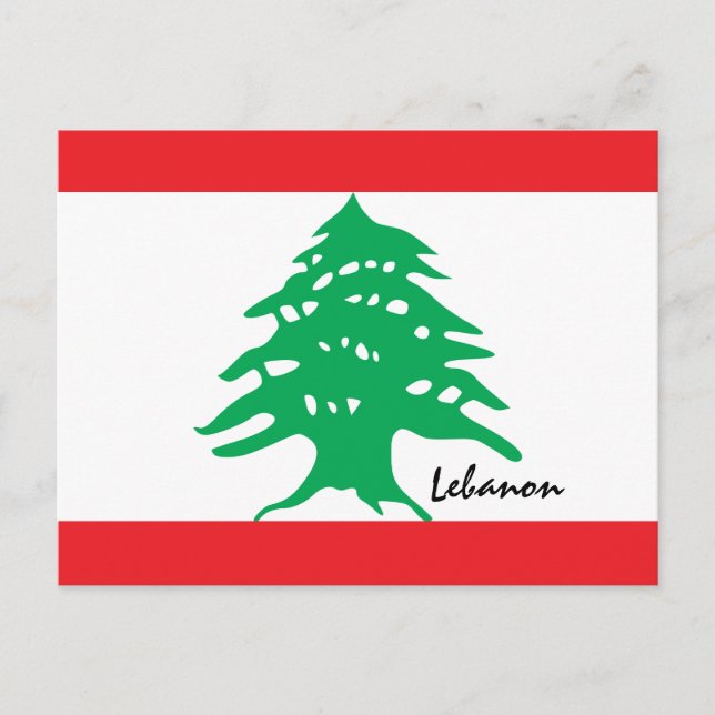 Carte Postale drapeau libanais et Moyen-Orient - fans de mode/sp (Devant)