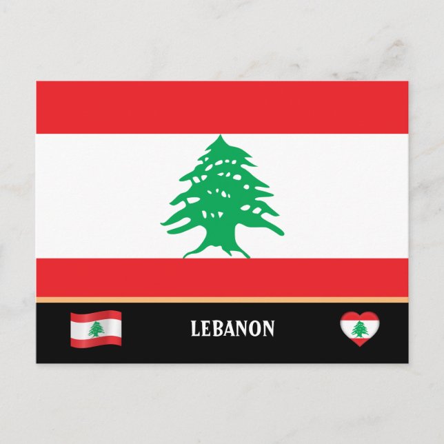 Carte Postale Drapeau libanais & Voyage au Liban / Liban (Devant)