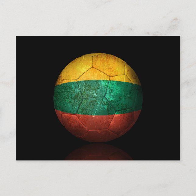 Carte Postale Drapeau Lituanien porté Football de football (Devant)