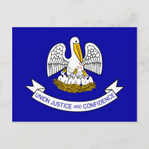 Carte Postale Drapeau Louisiane, États-Unis