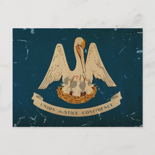 Carte Postale Drapeau Louisiane VINTAGE.png (Devant)