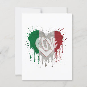 Carte Postale Drapeau Love Italy