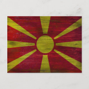 Carte Postale drapeau macédonien en détresse