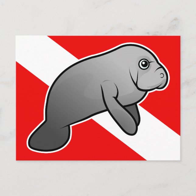 Carte Postale Drapeau Manatee Dive (Devant)