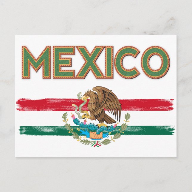 Carte Postale Drapeau mexicain (Devant)