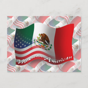 Carte Postale Drapeau mexicain-américain