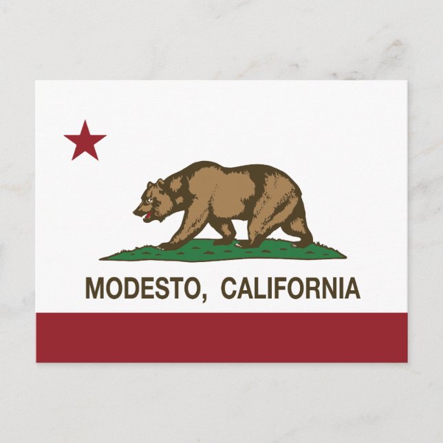 Carte Postale Drapeau Modesto d'état de la Californie (Devant)