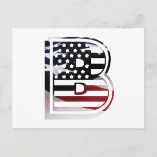 Carte Postale Drapeau Monogramme B USA