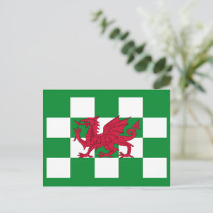 Carte Postale Drapeau mystique rouge du dragon celtique du Pays 