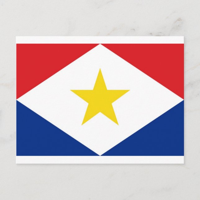 Carte Postale Drapeau national de Saba (Devant)