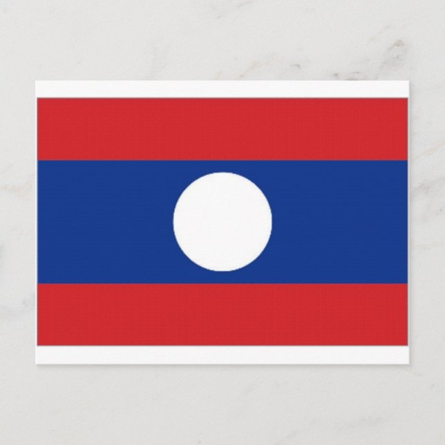 Carte Postale Drapeau national du Laos (Devant)