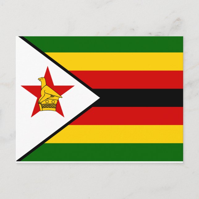 Carte Postale Drapeau national du monde du Zimbabwe (Devant)