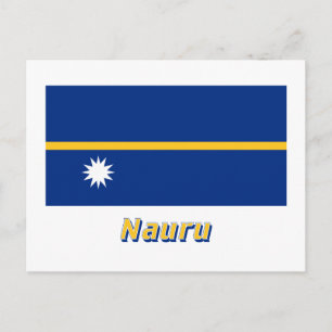 Carte Postale Drapeau Nauru avec nom