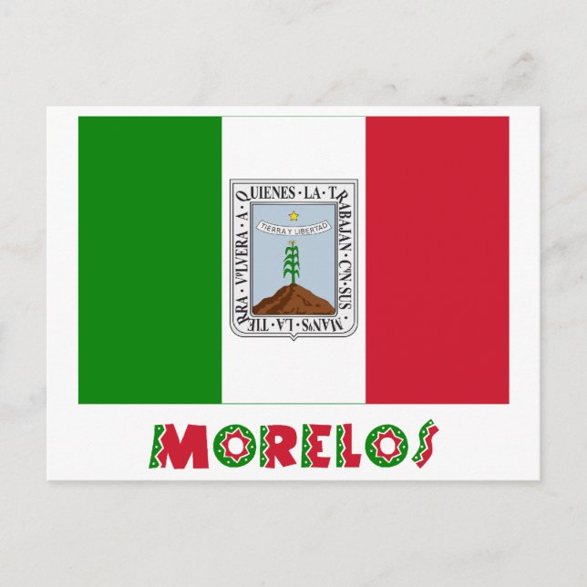 Carte Postale Drapeau non officiel de Morelos (Devant)