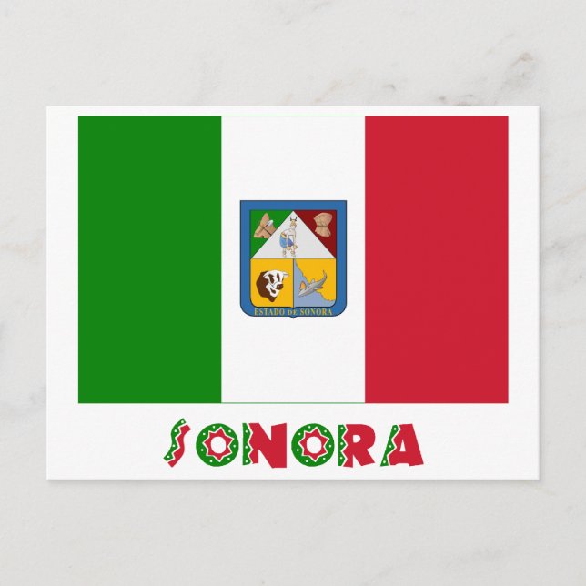 Carte Postale Drapeau non officiel de Sonora (Devant)
