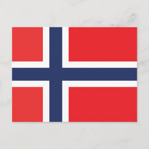 CARTE POSTALE DRAPEAU NORVÈGE