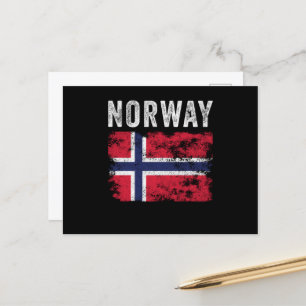 Carte Postale Drapeau norvégien en détresse - Drapeau norvégien